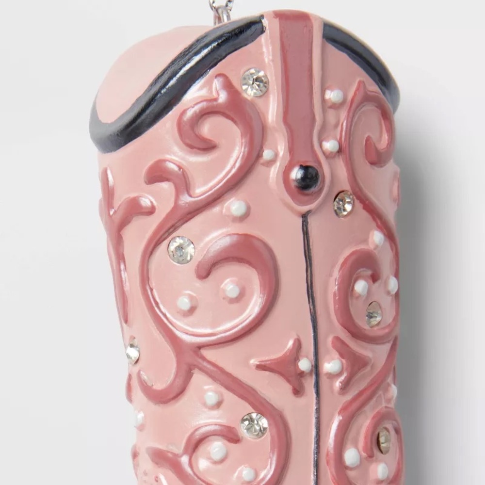 Cowboy Boot Christmas Tree Ornament nwt Pink - Picture 3 of 3
